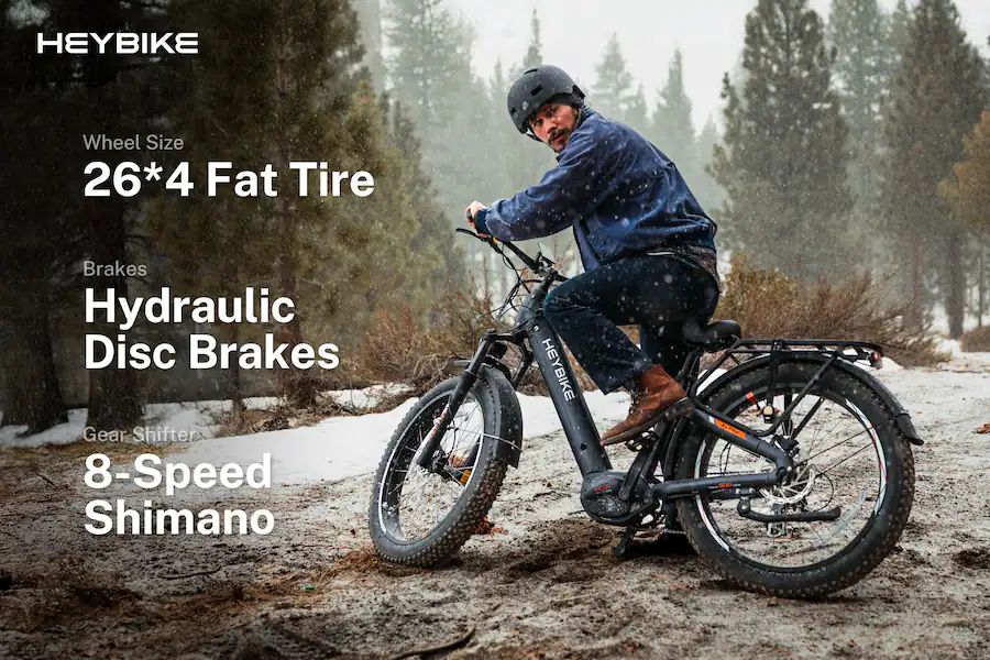 Heybike - ALPHA Mid Drive Fat Tire Commuter Step Over Ebike with 60m Max Range 28mph Max Speed Torque Sensor - HBK-Alpha-Trapez-BK - Image 5